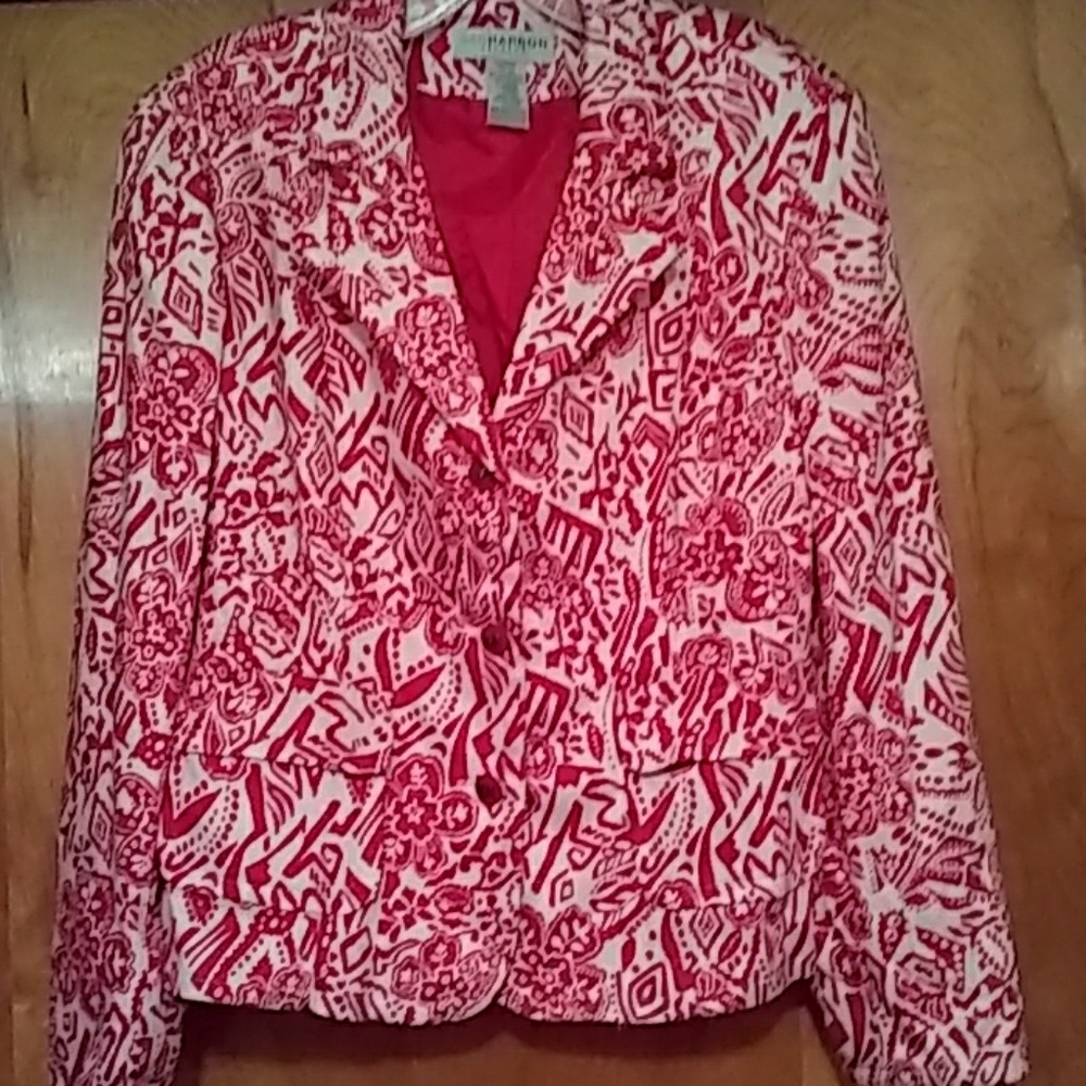 Red and white blazer